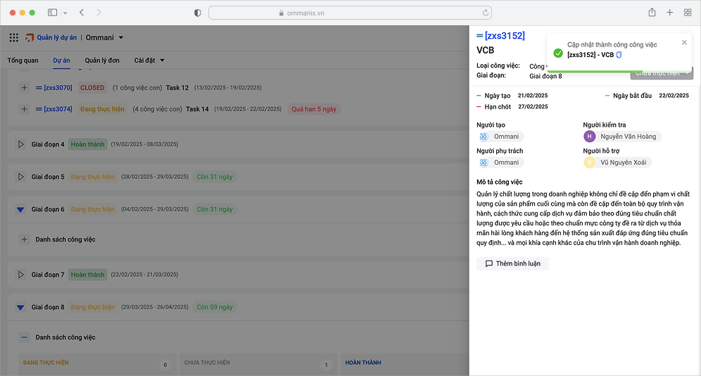 Phân bổ công việc