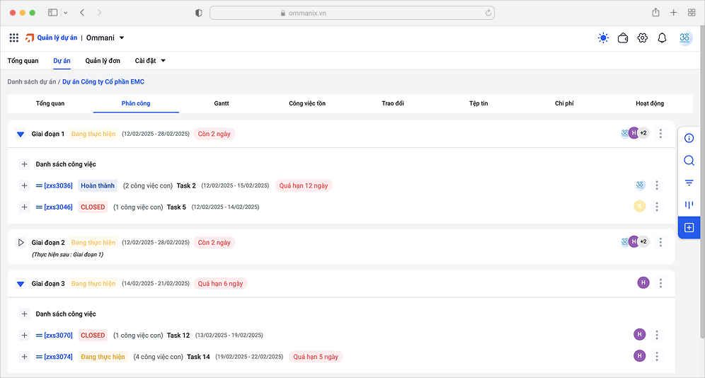 Phân bổ công việc